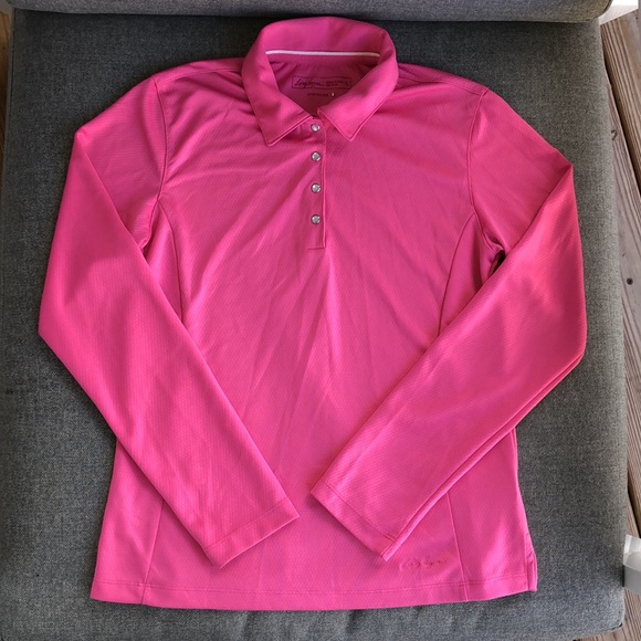 Lady Hagen Tops Lady Hagen Hydrodri Long Sleeve Snap Front Golf